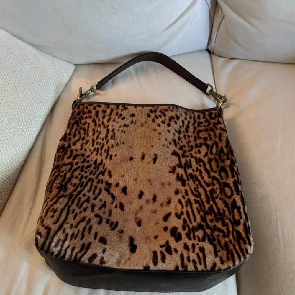 Garnet Hill CALF-HAIR SHOULDER BAG